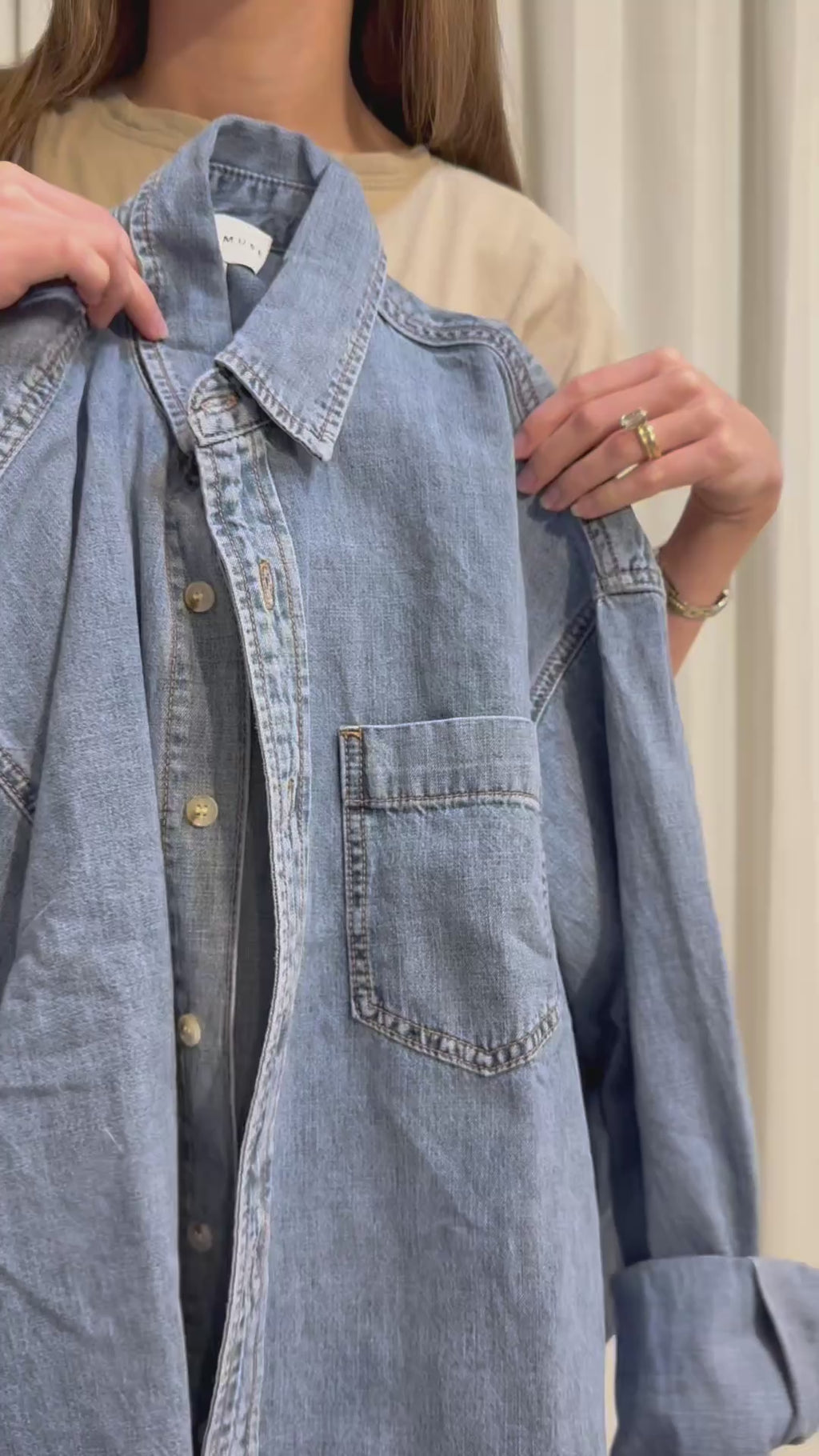 Washed Denim Button Down