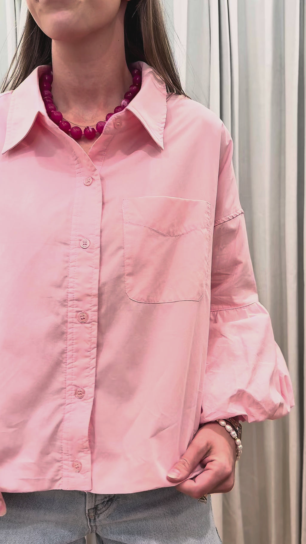 Bubble Hem Top Blush