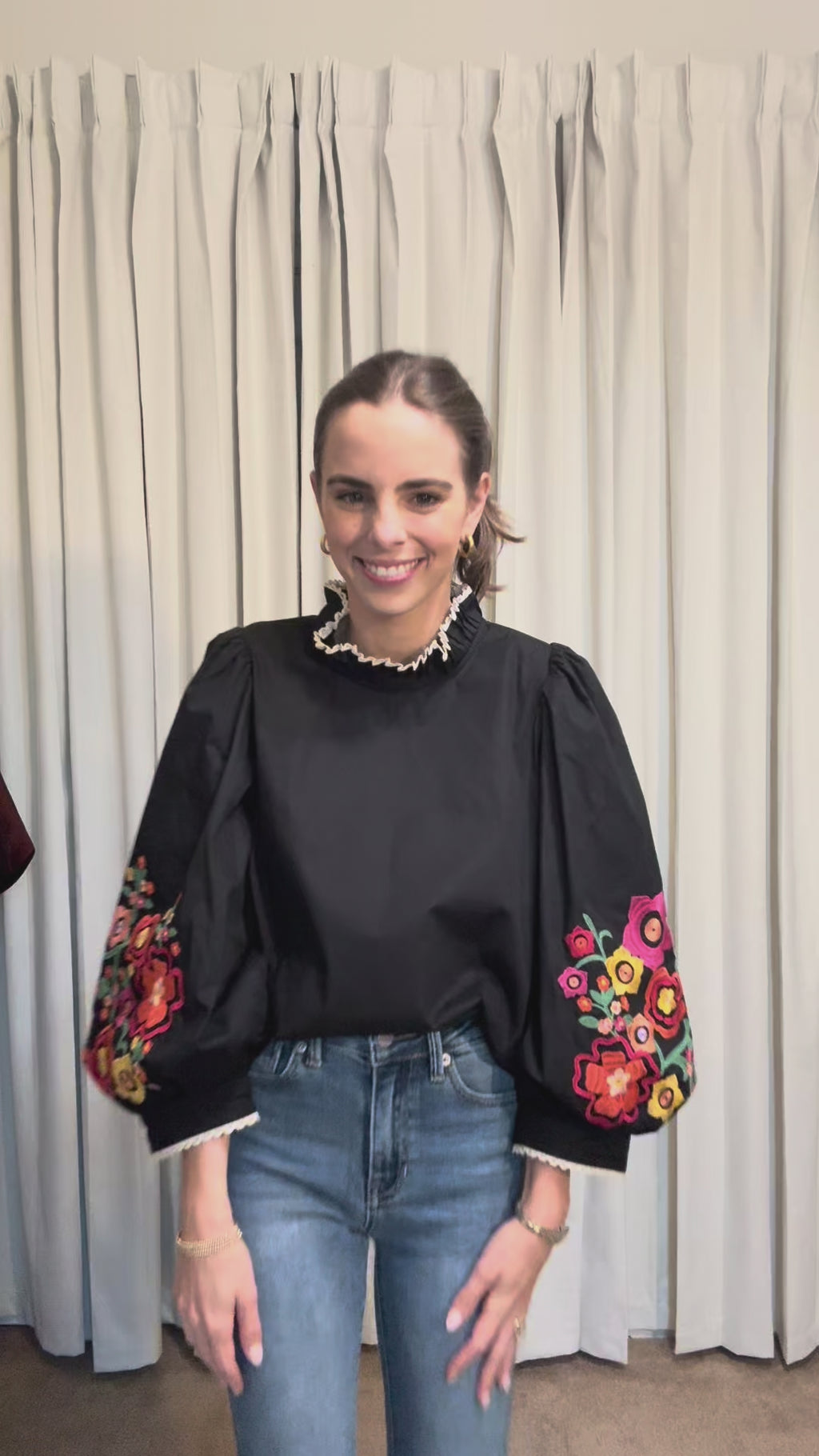 Black Embroidered Top